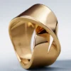 Anel Éole Curled, edição banhada a ouro de carats