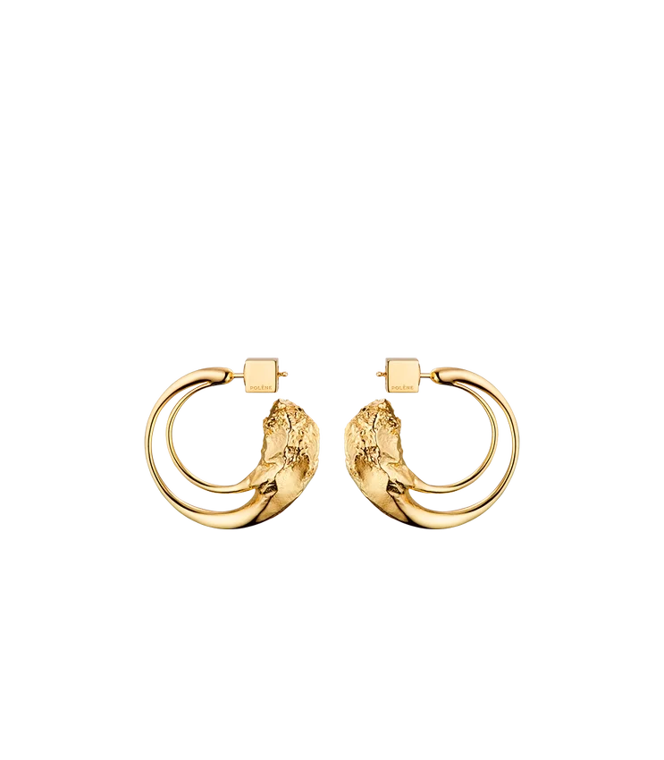Brincos de argola Eroz, edição banhada a ouro de 24 quilates