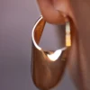 Brincos de argola finos Éole, edição banhada a ouro de 24 quilates