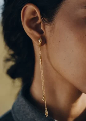 Brincos Eroz Chain, edição banhada a ouro