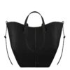 Cyme Tote Edition Preto Texturado com Costura em Ecru