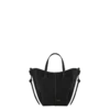 Cyme Tote Nano Edition Preto Texturado com Costura em Ecru