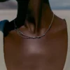 Eroz Double Chain Edition em latão banhado a prata e ródio