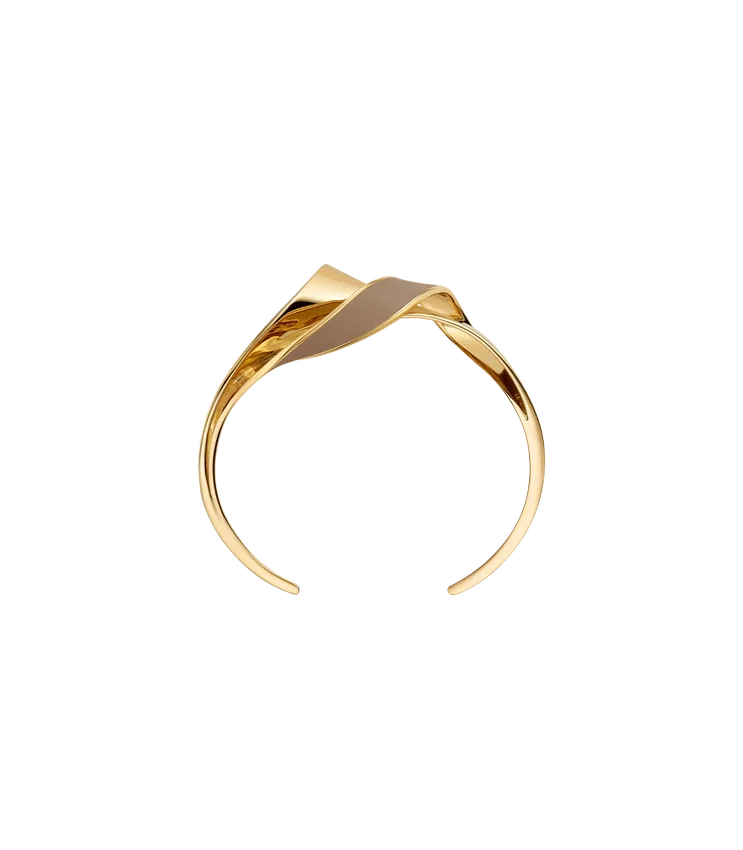 Pulseira Éole Cuff Edição em Couro Taupe