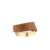 Pulseira Ormé, edição dourada com couro camel