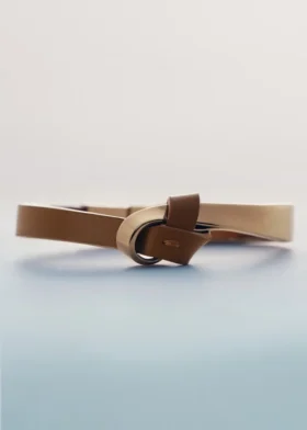 Pulseira Ormé Edition banhada a ouro com couro camel