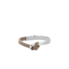 Pulseira Ormé Edition em prata rodiada com couro cinzento-acastanhado
